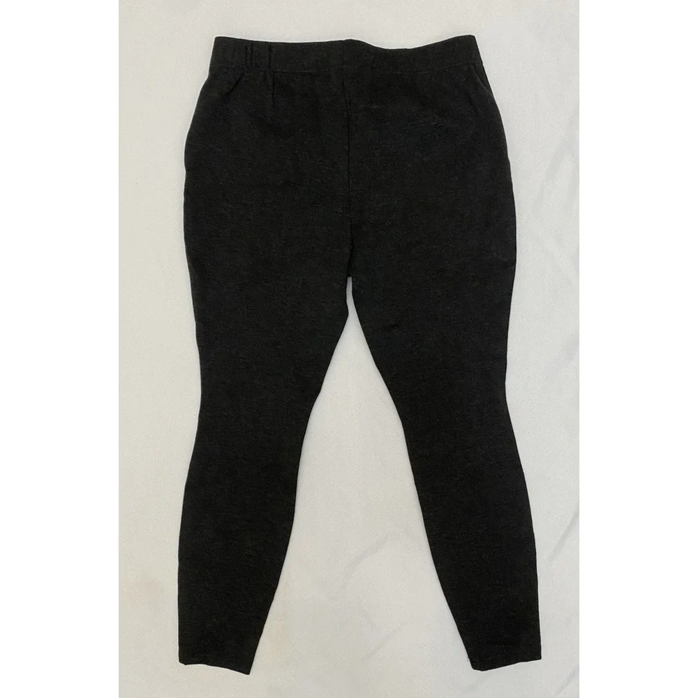 J Jill Women Leggings Pants Size‎ M Ponte Knit Pull On Mid Rise Gray Zip Pockets